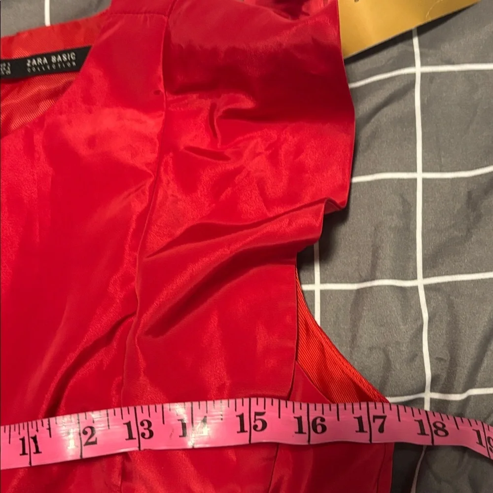 Zara Vibrant Red  Frill Mini Dress - Picture 10 of 12